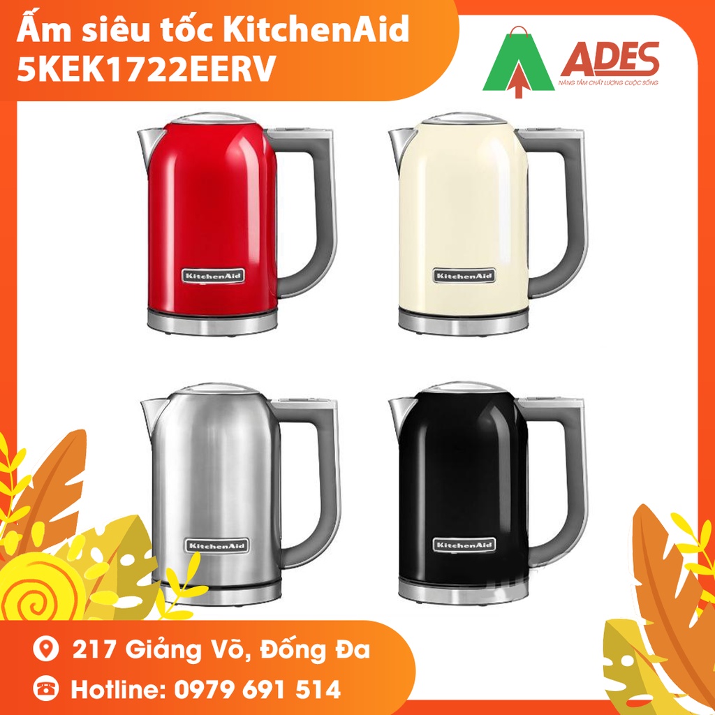 [Mã 154ELSALE2 giảm 7% đơn 300K] Ấm siêu tốc KitchenAid 5KEK1722 1.7 Lít - Hàng Chính Hãng, Giá tốt