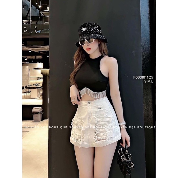 Về sll 🌺 Quần jean giả váy ngắn rach