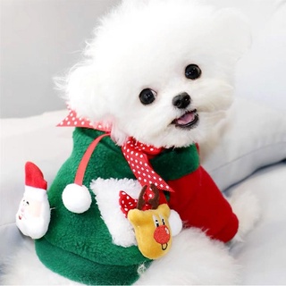 Áo bông Ông già Noel và tuần lộc cho chó mèo