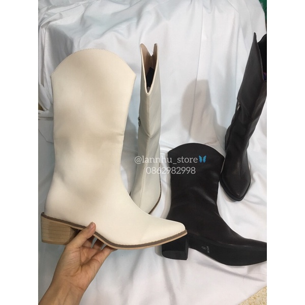 B061 -(SẴN CÁC SIZE CÓ THỂ ĐẶT HÀNG)Boot cao bồi 38cm-đế 4,5cm- khoá mắt cá chân-siêu trendy(ảnh+video shop quay chụp) | BigBuy360 - bigbuy360.vn