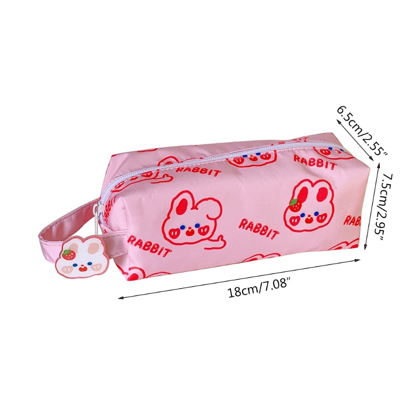 Túi Đựng Bút Bằng Vải Canvas Có Khóa Kéo In Hoạt Hình Dành Cho Học Sinh