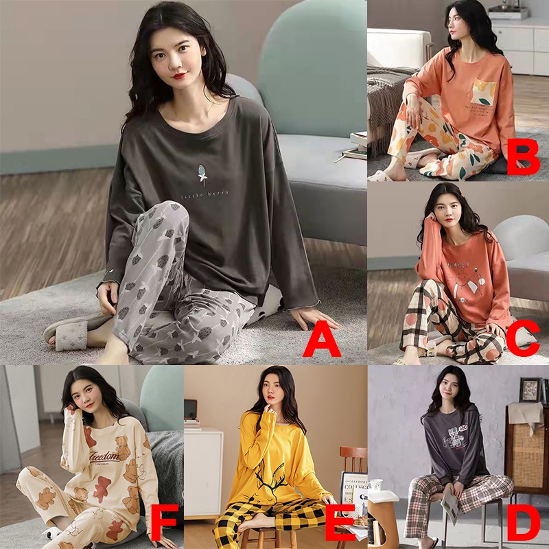 Bộ Đồ Ngủ Gồm Áo Tay Dài Và Quần Dài Chất Liệu Mềm Mại Cho Nữ