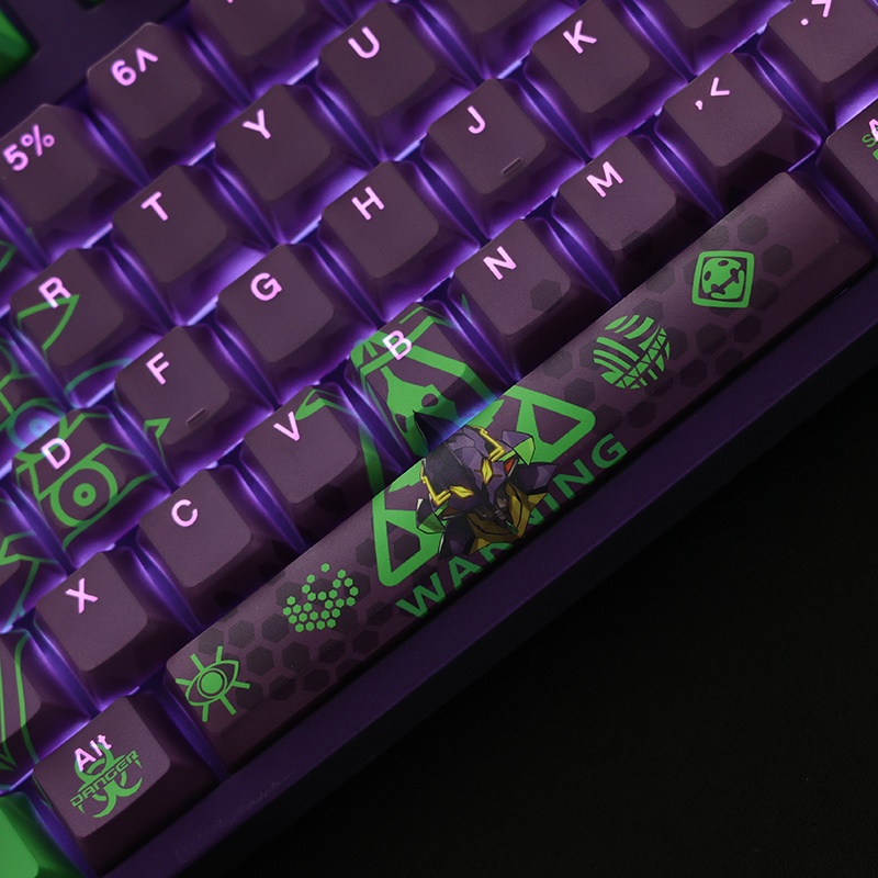 EVA-01 Keycaps Cherry Profile EVANGELION Anime PBT DYE SUB Bàn phím cơ học Keycap
