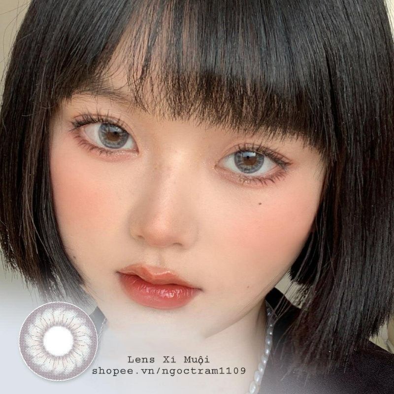 Lens mắt xám Flow Gray (full độ cận từ 0-6 độ)