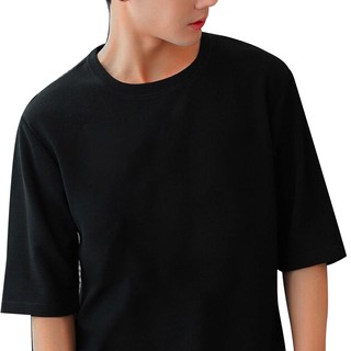 <SMLshop> Áo thun unisex đen trơn