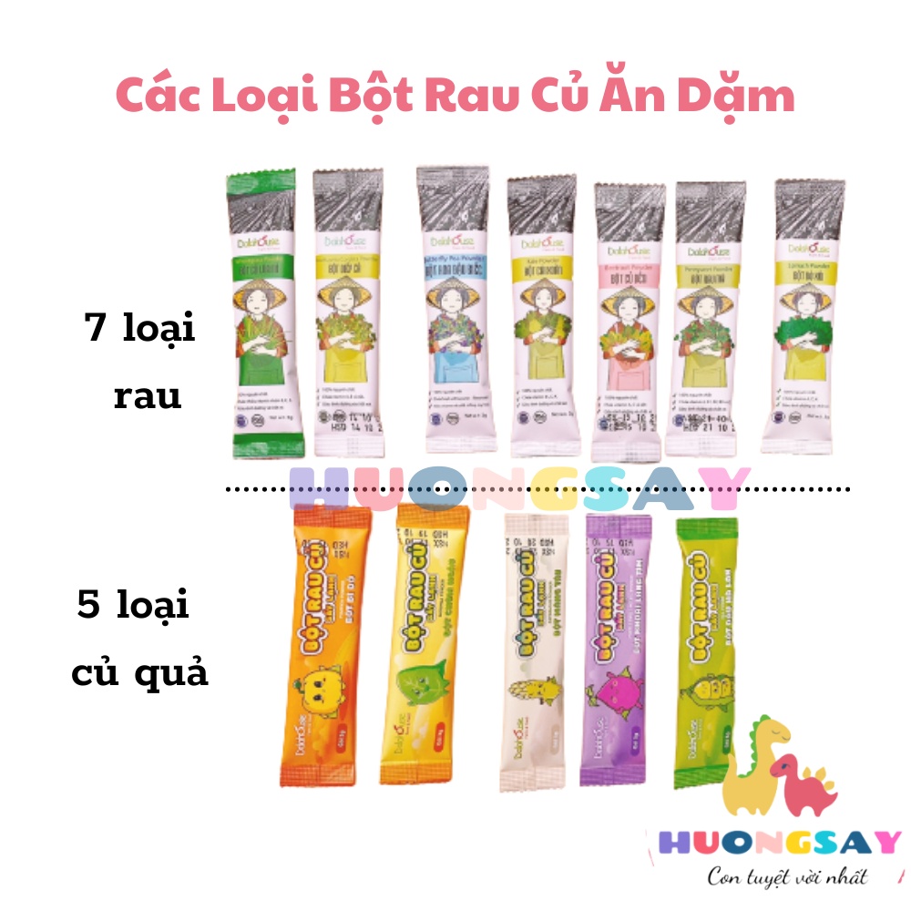 Bột rau củ dinh dưỡng cho bé Dalahouse Sấy lạnh nguyên chất, đạt chuẩn Châu Âu gói 3g