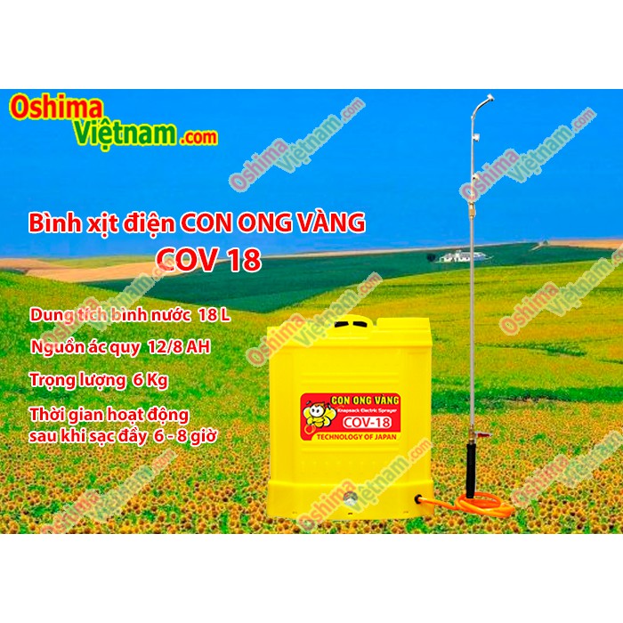 Bình xịt điện con ong vàng, bình phun xịt côn trùng, bình xịt điện 16L, 18L,20L, Bình xịt điện đa năng con ong vàng