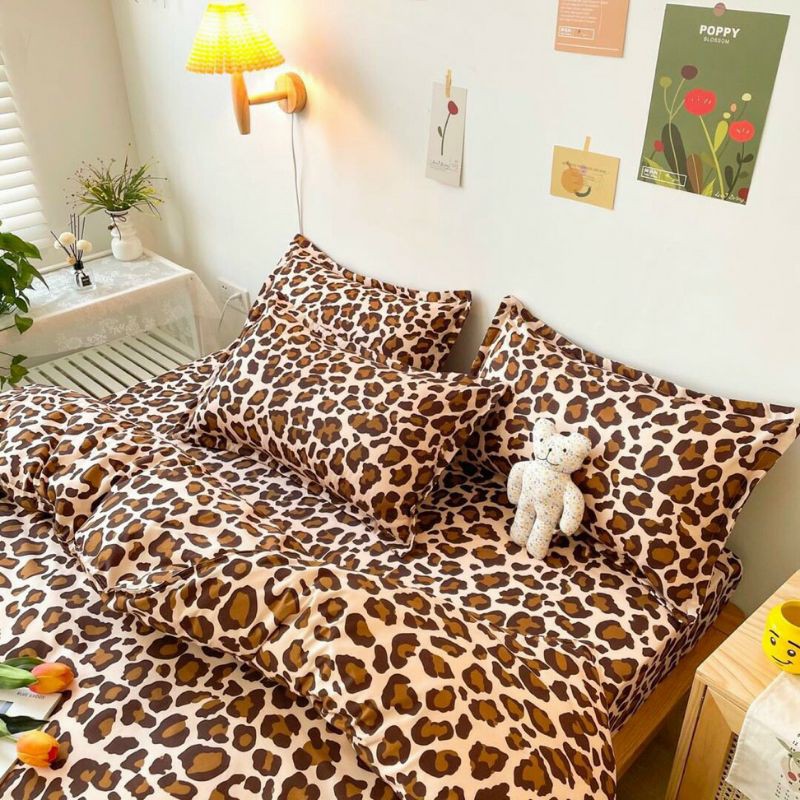 Bộ cotton poly Báo Nâu