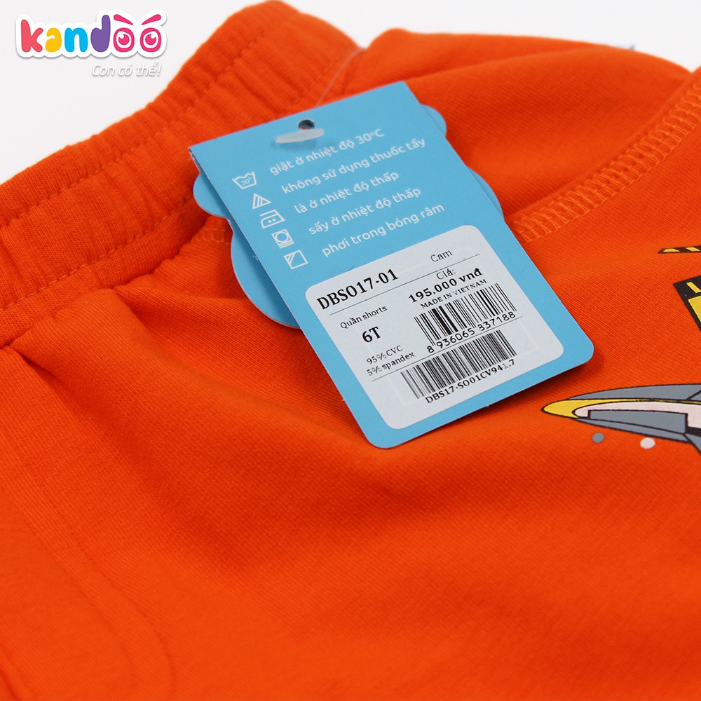 Quần Short bé trai KANDOO màu cam , 100% cotton cao cấp mềm mịn, thoáng mát, an toàn cho bé - DBSO1701