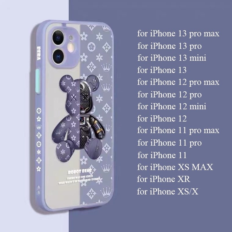 Ốp Điện Thoại Nhám Chống Rơi Hình Gấu Cơ Khí Sang Trọng Cho IPhone 11 Pro Max 13 Pro Max 12 Pro Max Xs Max 8 Plus 7 Plus X Xr