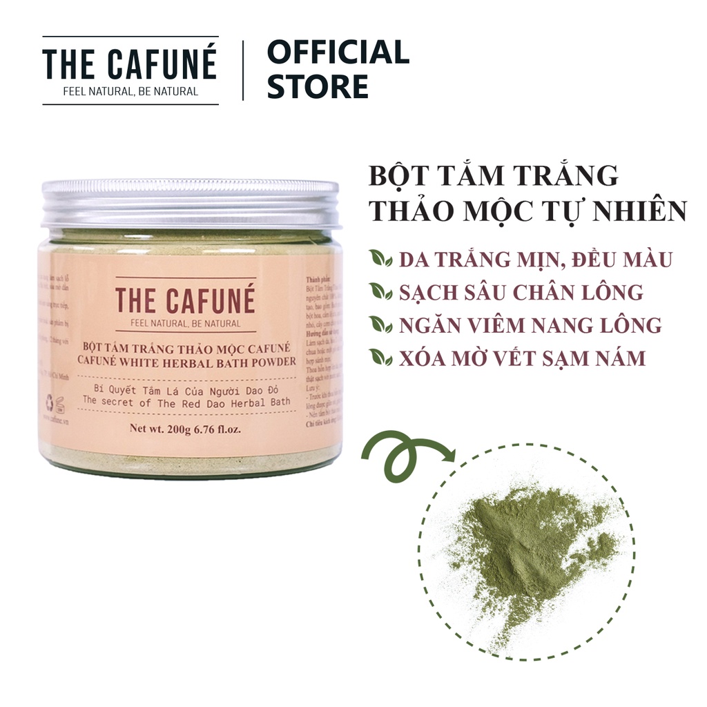 Bột tắm trắng thảo mộc Cafuné - chiết xuất 100% thảo mộc tự nhiên, dưỡng trắng mịn da (200 Gram) | BigBuy360 - bigbuy360.vn