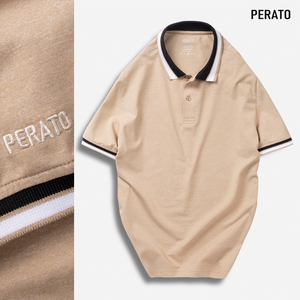 [MUA 2 GIẢM 20K] Áo Thun Nam Có Cổ Tay Ngắn PERATO (6 màu), Chất Premium Cotton Thấm Hút Cực Tốt (APCP21003) | BigBuy360 - bigbuy360.vn