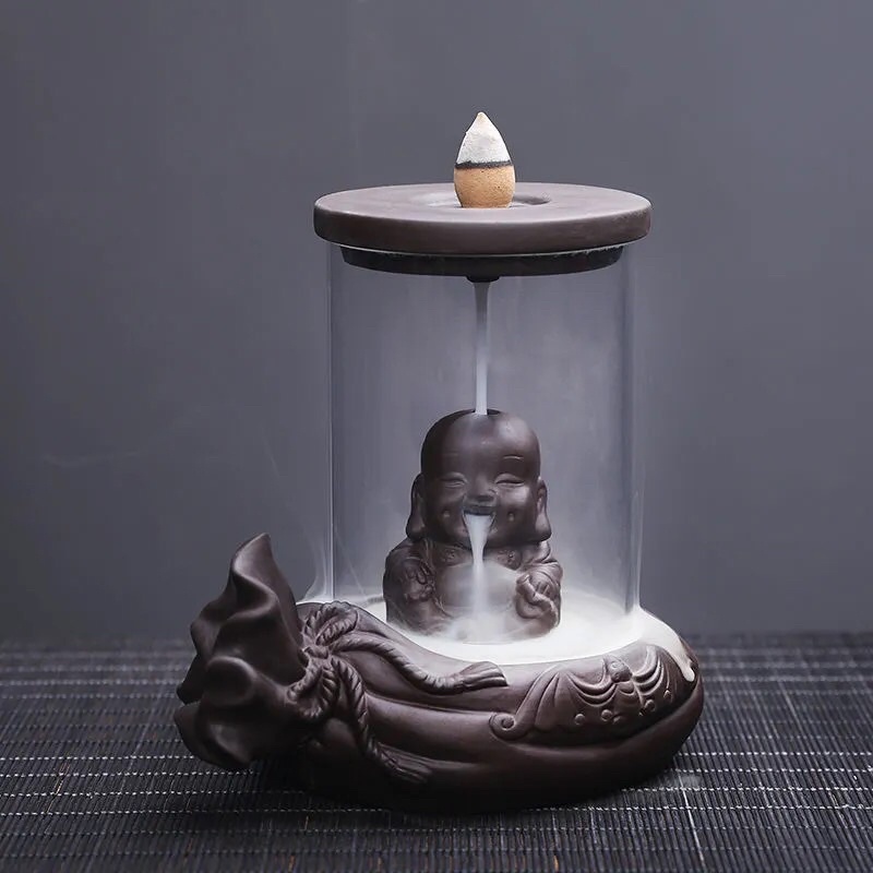 Lư Hương Thác Khói Chảy Phong Thuỷ Tặng Hương Trầm Đi Kèm