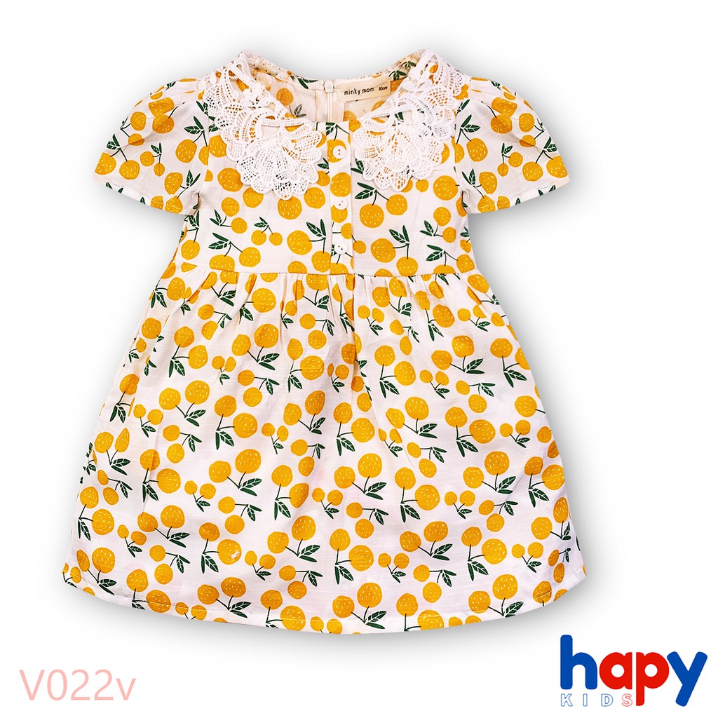 Váy Bé Gái, Đầm Bé Gái Dáng Xòe Công Chúa Cổ Ren Cao Cấp. Cho Bé Từ 1-6 tuổi Hapykids V022v