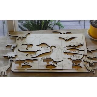 Bộ lắp ghép tô màu gỗ THẾ GIỚI KHỦNG LONG