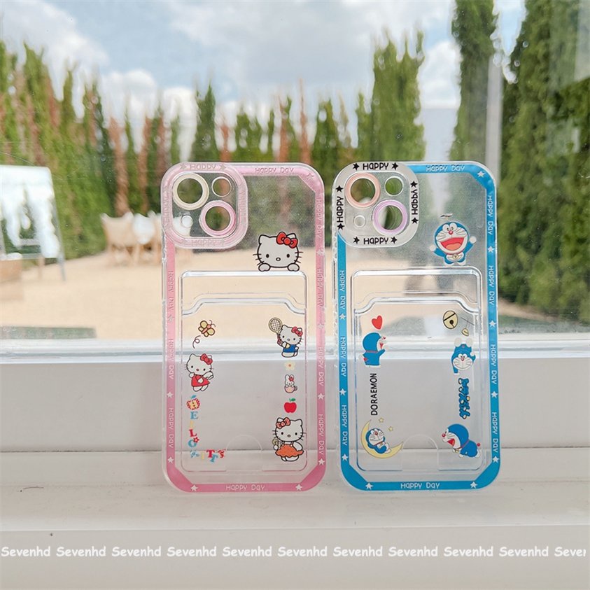 Ốp Điện Thoại Mềm Trong Suốt Có Ngăn Đựng Thẻ Cho iPhone 14 13 12 11 Pro Max X XR Xs Max 8 7 6 6s Plus SE 2020