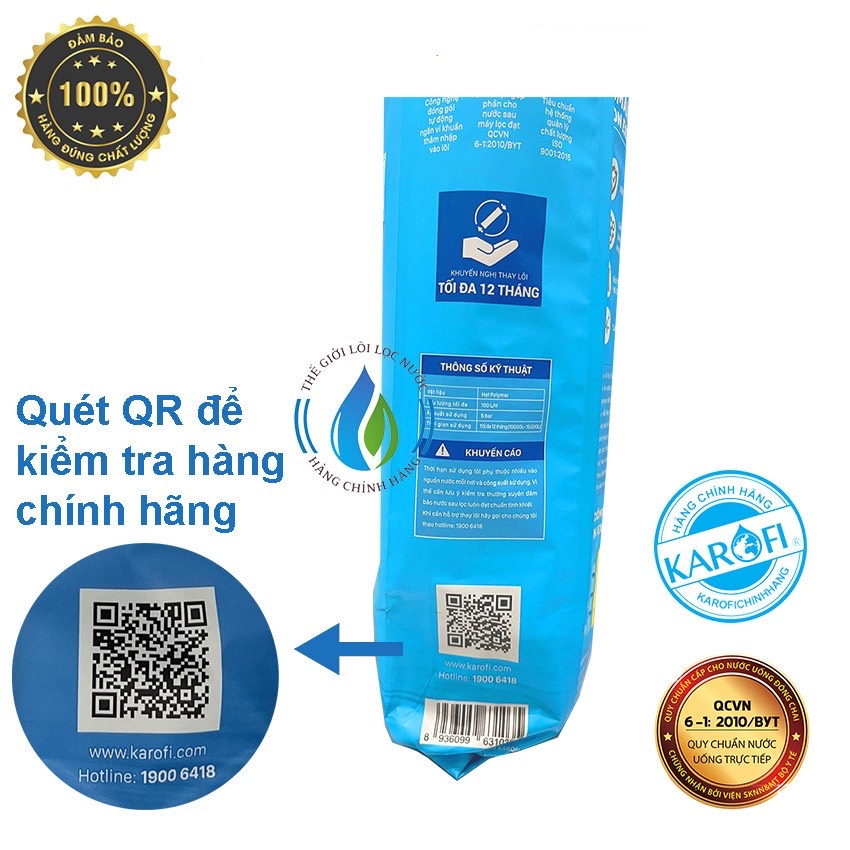 Lõi lọc nước Cation Karofi chuyên dụng loại bỏ đá vôi hiệu quả
