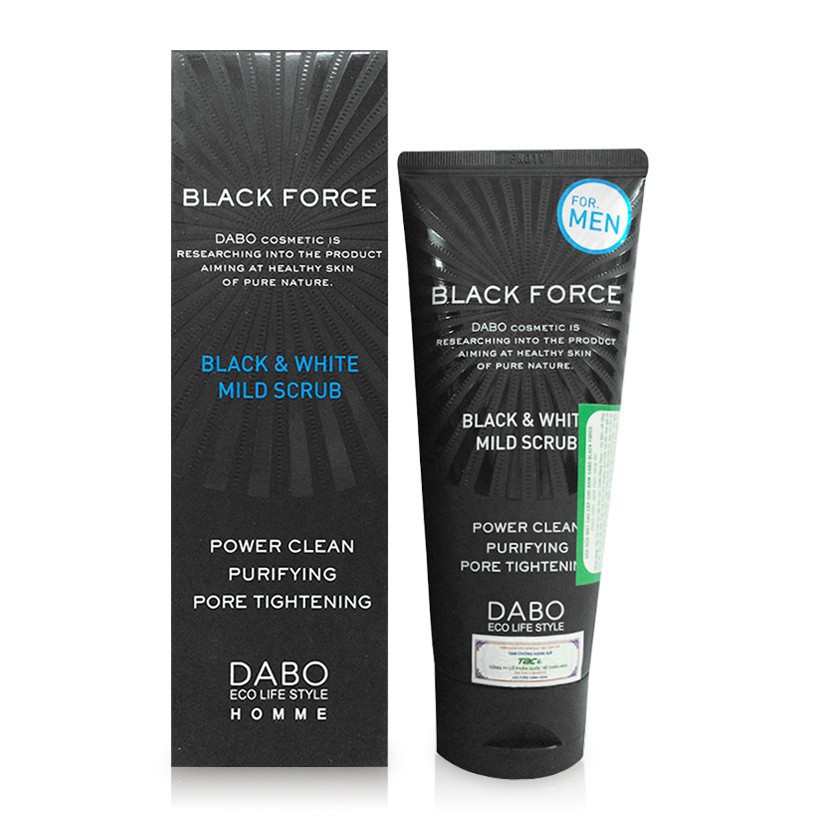 Sữa rửa mặt dành cho nam ngăn ngừa mụn cao cấp Dabo Black Force nhập khẩu Hàn Quốc 120ml