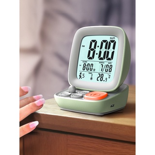 Electronic Bedside Temperature Display Home Office Voice Broadcast Small Computer Shape Alarm Clock