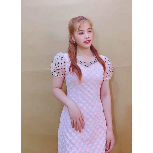 Đầm Liền Ngắn Tay Kẻ Caro - Váy Liền Tay Ngắn Cao Cấp - Chất Liệu Thun Lạnh - Nhiều màu