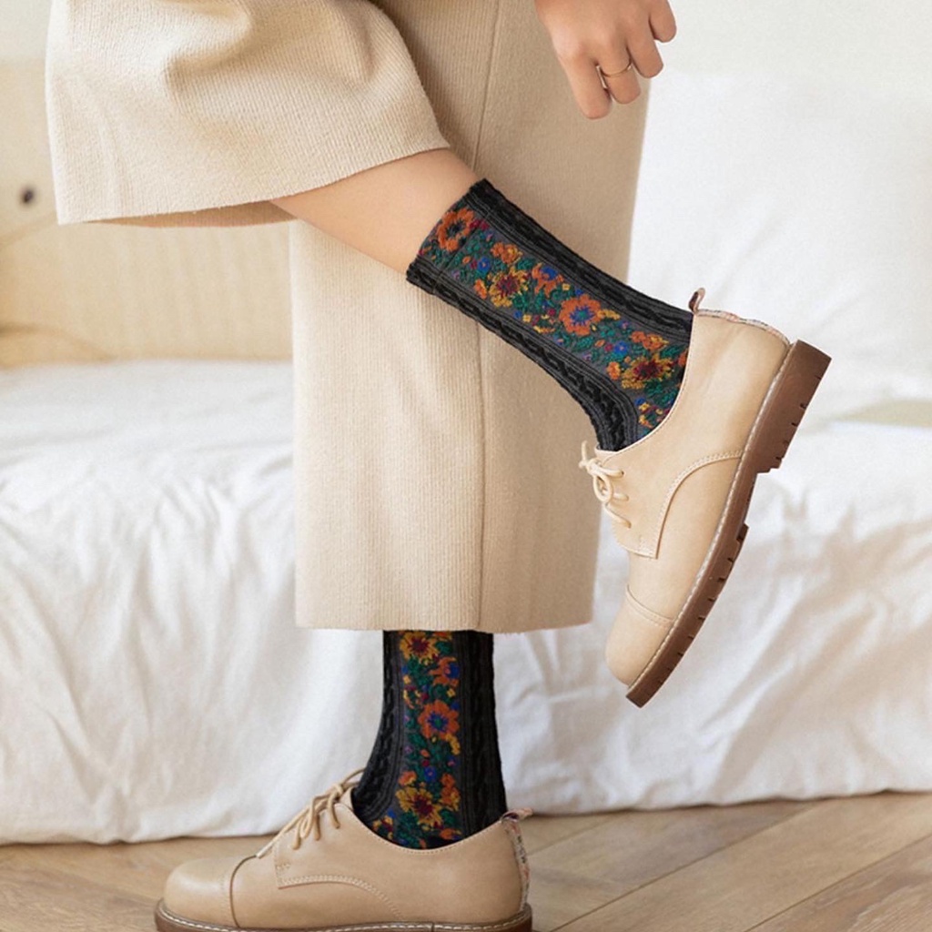 [ SẴN ] SET TẤT TRẮNG CỔ CAO NỮ VỚ CAO CỔ  TIỂU THƯ LOLITA TẤT VỚ NỮ THÊU HOA ULZZANG STYLE HÀN QUỐC