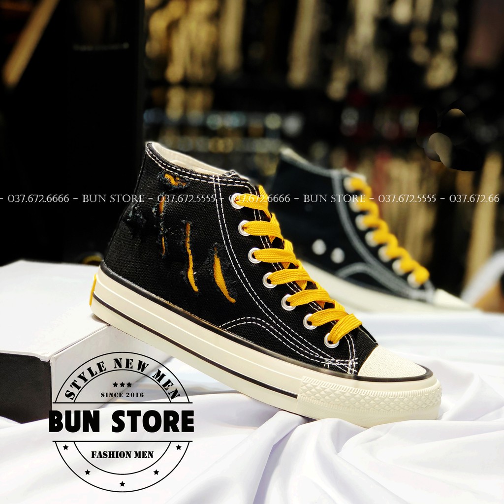 GIÀY THỂ THAO NAM SNEAKER CỔ CAO ĐẸP MIX RÁCH PHONG CÁCH TRẺ TRUNG CV409 LOẠI 1