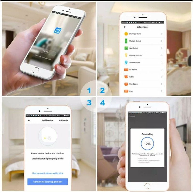 ( Giao ngay)Ổ cắm thông minh wifi Tuya/ Smart Life 15A kiểm soát tiêu thụ điện năng