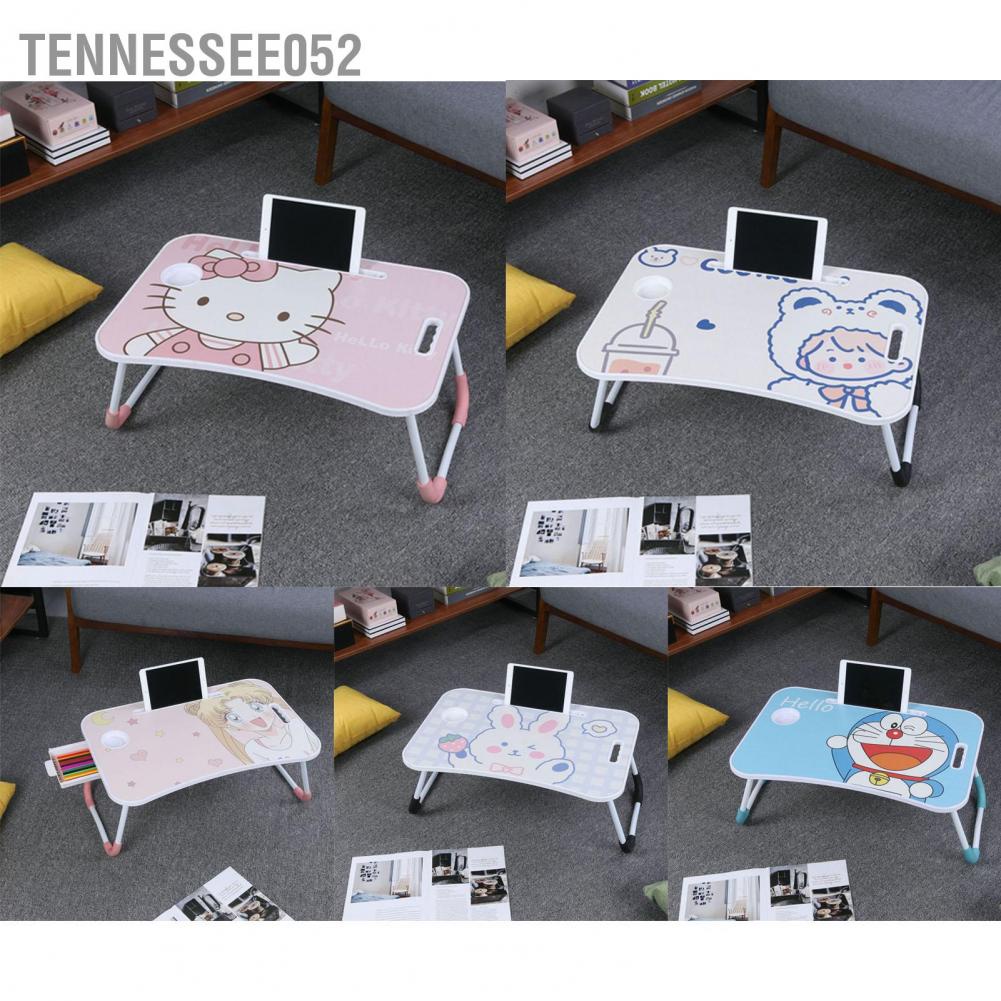 Bàn học gấp gọn cao cấp có khe để điện thoại và ngăn kéo để cốc nước hình hoạt hình dễ thương
