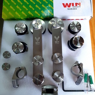 1 bộ Phụ kiện cửa kính lùa,Bánh xe treo phi 25 inox sus 304
