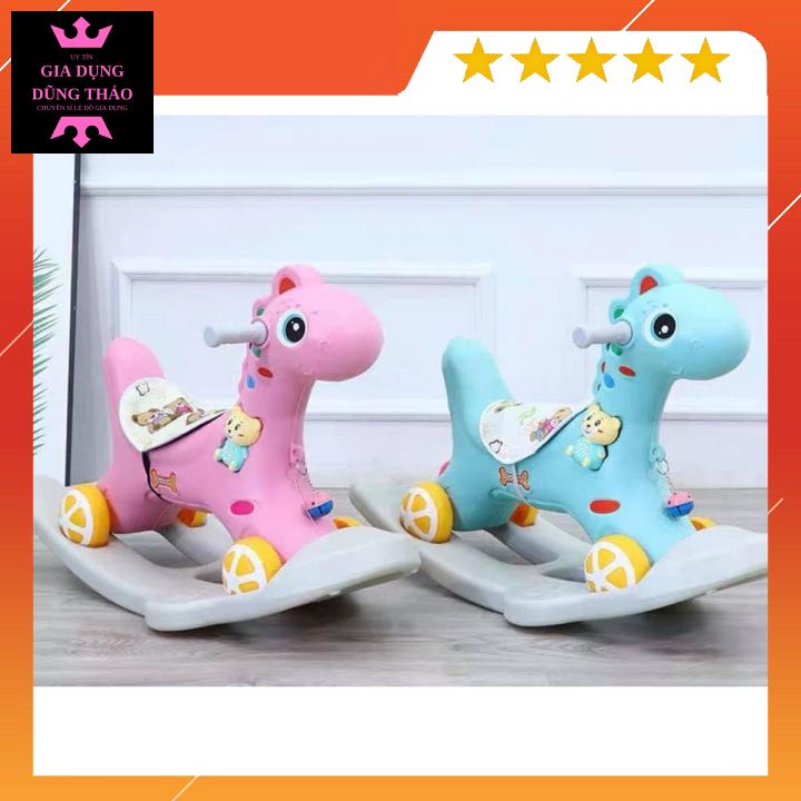 NGỰA BẬP BÊNH TRƯỚC SAU KIÊM XE CHÒI CHÂN 2IN1 CHO BÉ 🦄