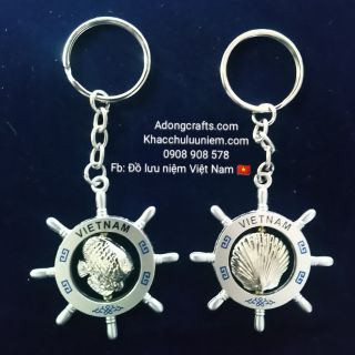 Vỉ 6 móc khóa Kim loại hình Đại Dương