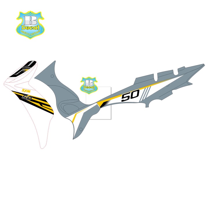 ( Quí khách vui lòng mang ra tiệm cho thợ dán ) Tem elegant 50 2016 xám xi măng