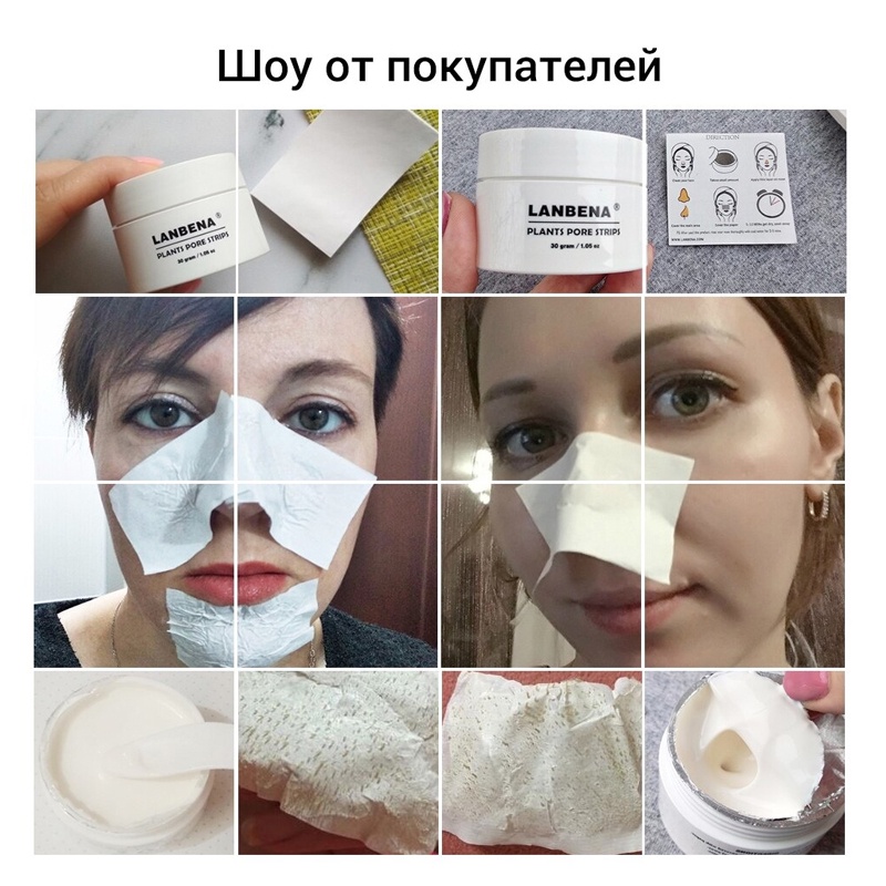 Mặt Nạ Lột Mụn Đầu Đen LANBENA Làm Sạch Sâu Kiềm Dầu Cho Da