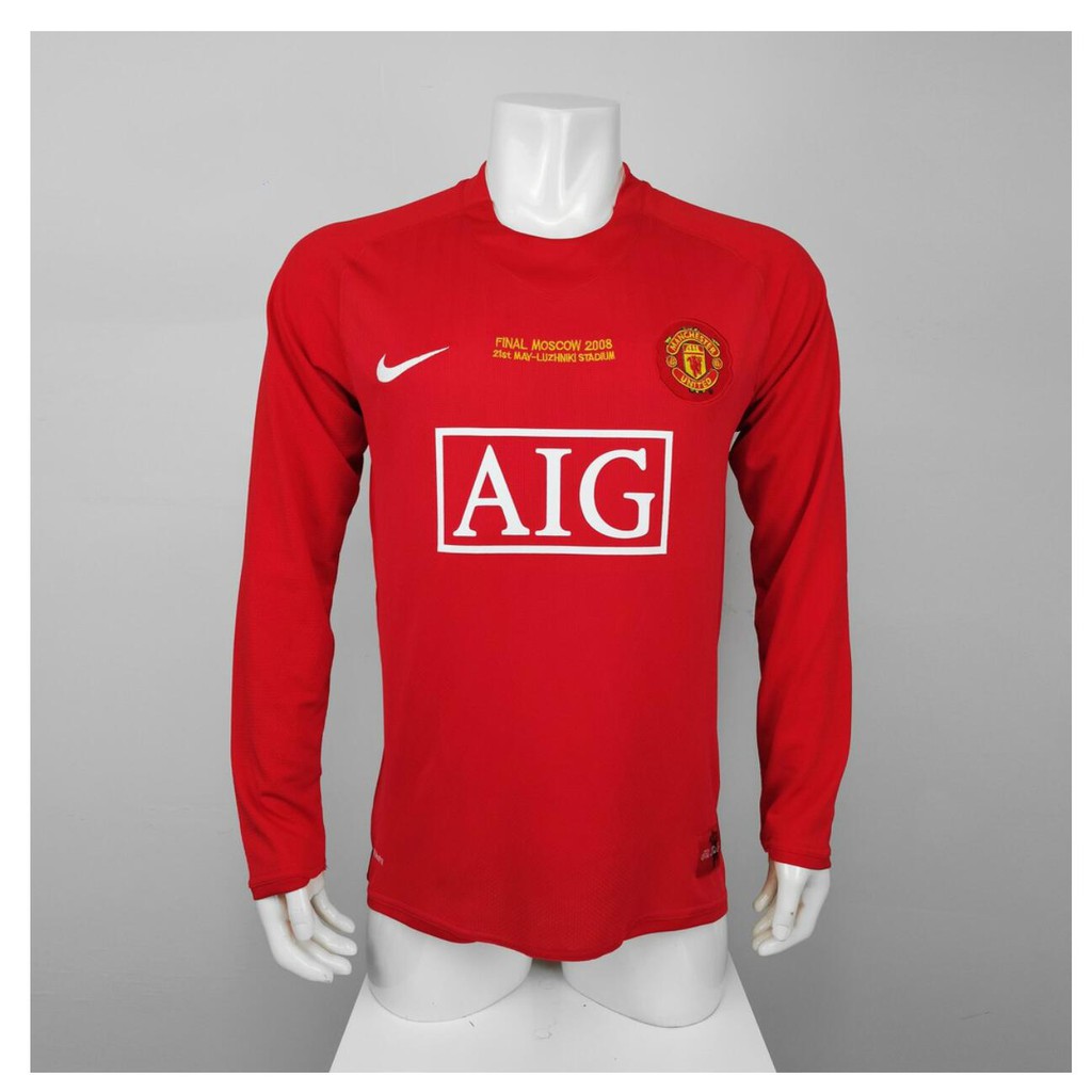 Áo Thun Đá Banh Tay Dài In Logo Manchester United Phong Cách Retro Cho Nam Size S-2xl 90-92