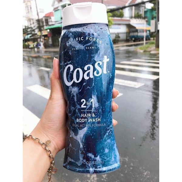 Sữa tắm gội 2 in 1 Coast Nam 532ml Mỹ