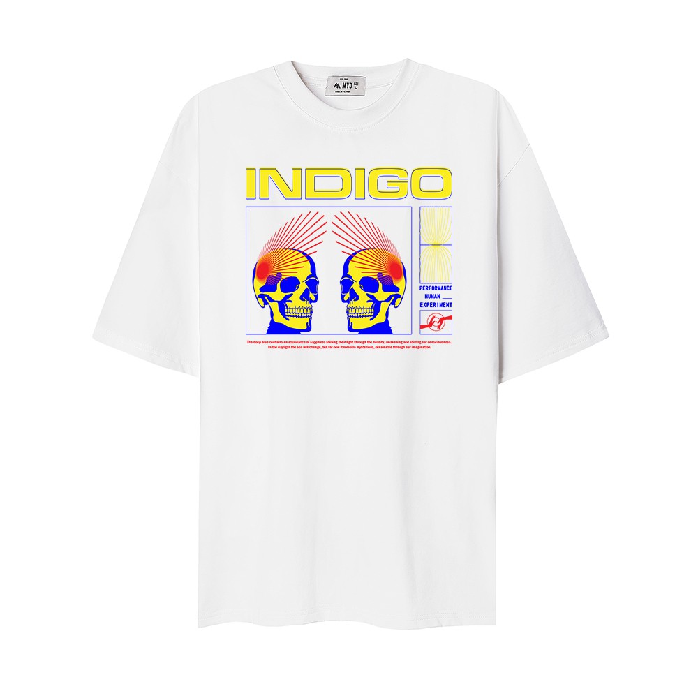 Áo Thun Form Rộng Nam MYO Vải Cotton In Hình Indigo 2686