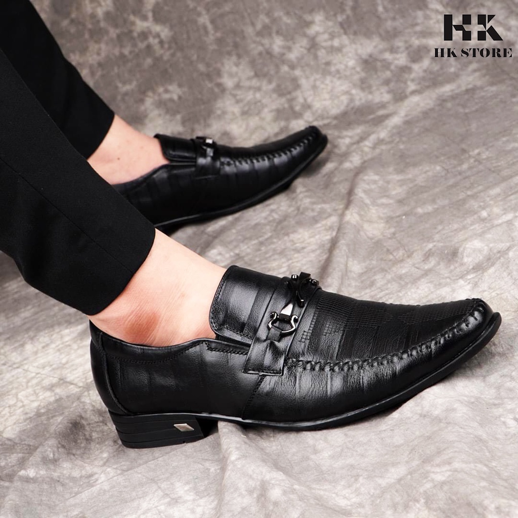 Giày tây nam da bò cao cấp siêu nhẹ, siêu mềm - chống nhăn da - kiểu dáng trẻ chung, hoa văn bắt đẹp mắt.