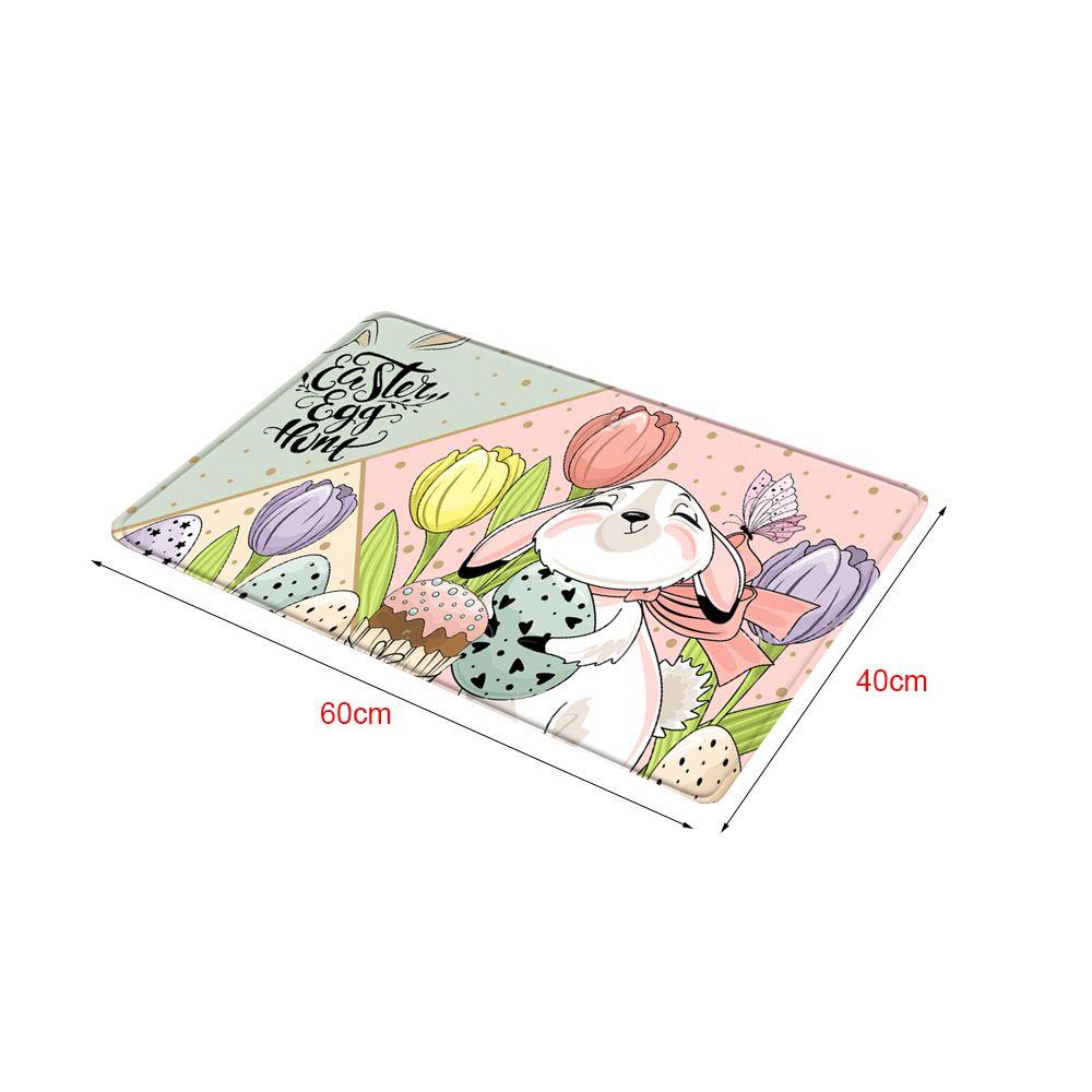 MUVAKO Thảm Lót Sàn Chống Trượt In Hình Thỏ Hoạt Hình Dễ Thương Trang Trí Nhà Cửa