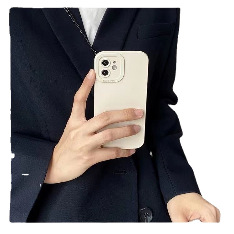 Ốp Điện Thoại Silicon Dẻo Màu Trắng Kèm Giá Đỡ Kim Loại Cho iphone 13 11 12 Pro Max mini X XR XS xmax 7 8 Plus