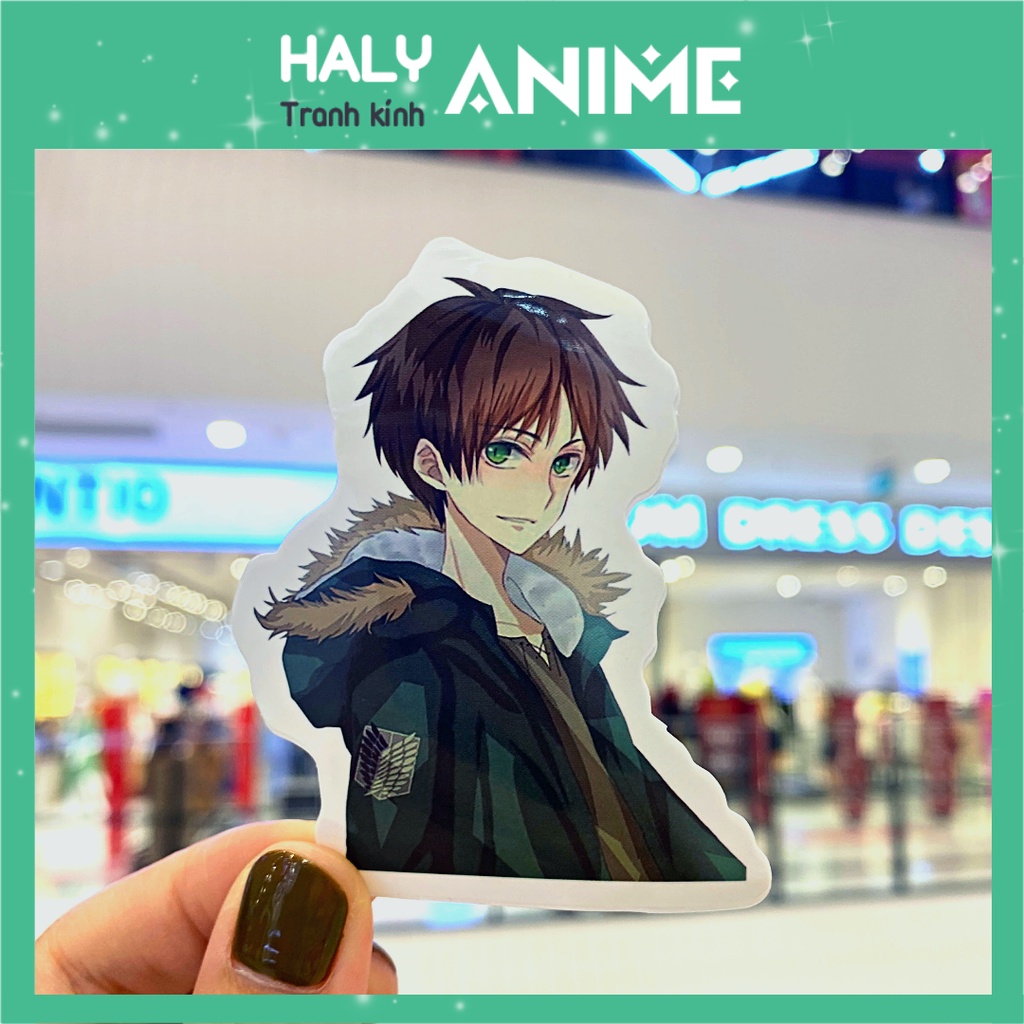 Hình dán sticker anime Attack On Titan, set stiker cute, dễ thương dán mũ bảo hiểm, vali, laptop, chống nước, bay màu