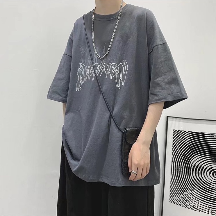 Áo thun MMIOT ngắn tay dáng rộng in họa tiết cá tính phong cách mùa hè dành cho nam