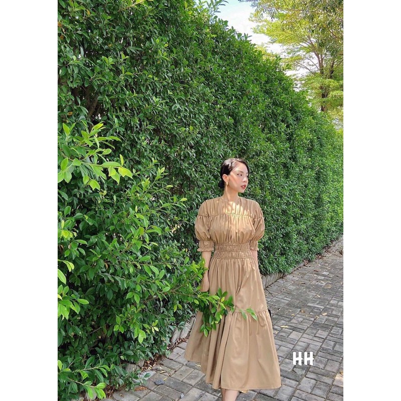 ⚡️BÁN SỈ⚡️Đầm maxi chun 3 tầng 2 màu hồng, be | BigBuy360 - bigbuy360.vn