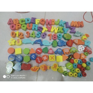 Đồ chơi xâu hạt gỗ [100 chi tiết] Giáo dục mầm non