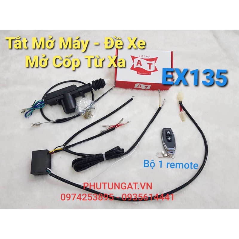 Bộ Điều Khiển Tắt Mở Máy Mở Cốp và Đề Xe Từ Xa Xe Ex135 trên chiếc remote lắp đặt như zin
