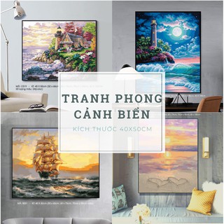 Tranh Số Hóa - Tranh sơn dầu số hóa Phong cảnh biển nhiều mẫu