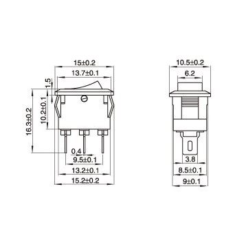 Set 500 Công Tắc Chuyển Đổi Ac 250v 3a/125v 6a 2 Pin Kích Thước 10x15mm