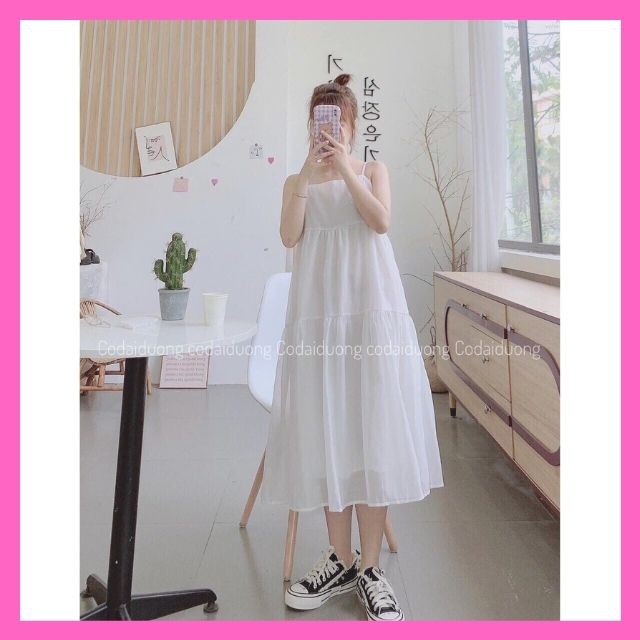 Váy 2S Bánh Bèo Trắng, Đầm Maxi Công Chúa Dáng Dài Xuông Babydoll | BigBuy360 - bigbuy360.vn