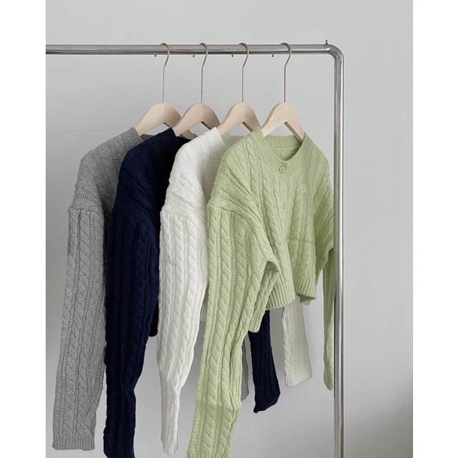 ÁO LEN CROPTOP THỪNG THÊU LOGO MẶC 2 KIỂU 935 hàng Quảng Châu loại 1