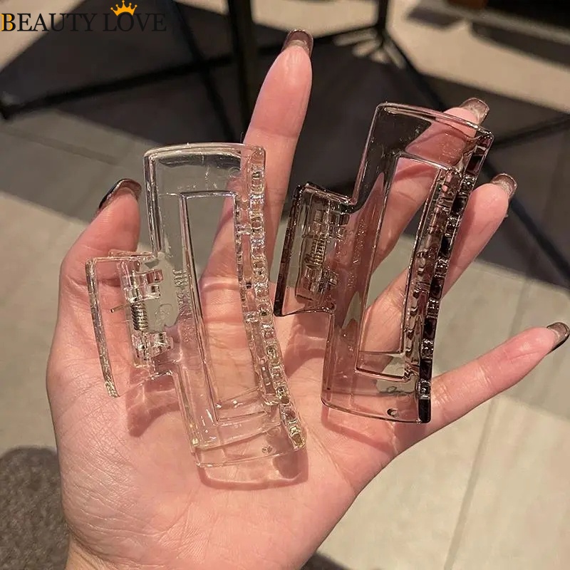Kẹp Tóc Càng Cua Lớn Bằng Acrylic Trong Suốt Phong Cách INS Đơn Giản Cho Nữ / Kẹp Tóc Đuôi Ngựa / Kẹp Tóc Đuôi Ngự