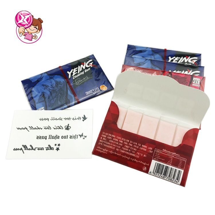 [ Quà tặng ] Combo 5 gói kẹo Cao su tặng kèm hình xăm 3D hương vị dâu tây / cam ăn vặt thơm miệng hình xăm đẹp